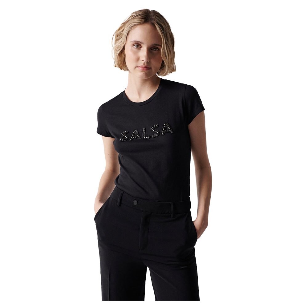 

Футболка Salsa Jeans Sequin Logo Detail, черный