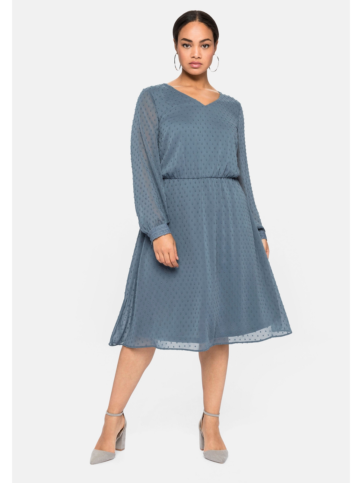 Платье sheego Chiffon, цвет stahlblau