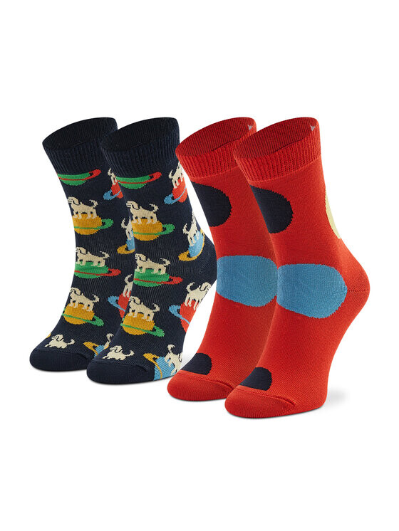 

Комплект из 2-х высоких детских носков Happy Socks, красный