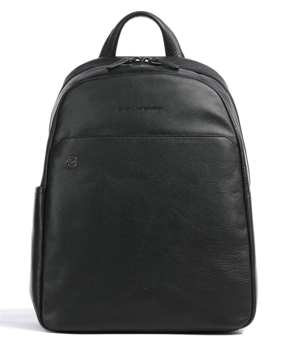 

Рюкзак Black Square 13 дюймов из зернистой яловой кожи Piquadro, черный