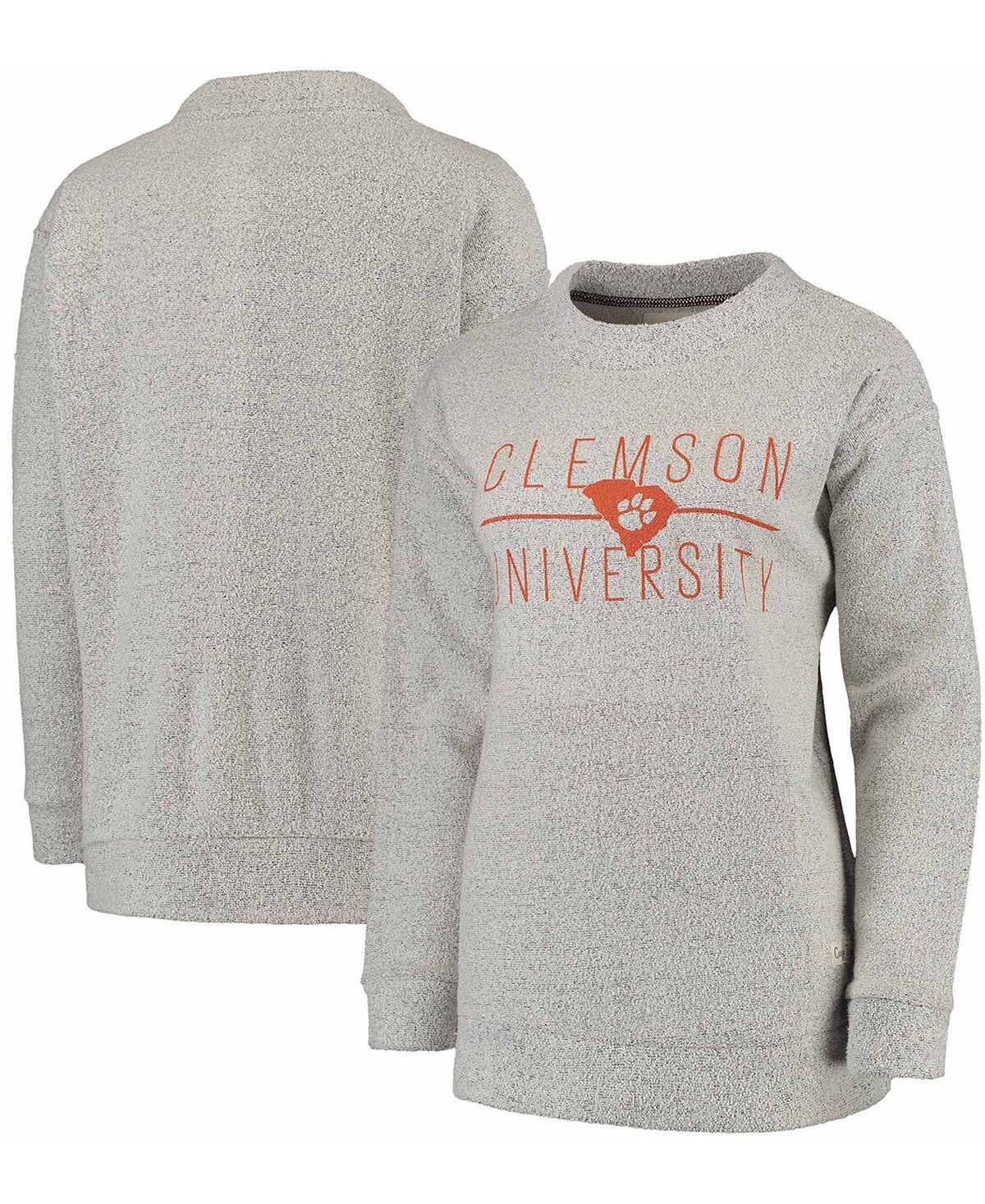 

Женский свитшот Ash Clemson Tigers Comfy Terry Crew Pressbox