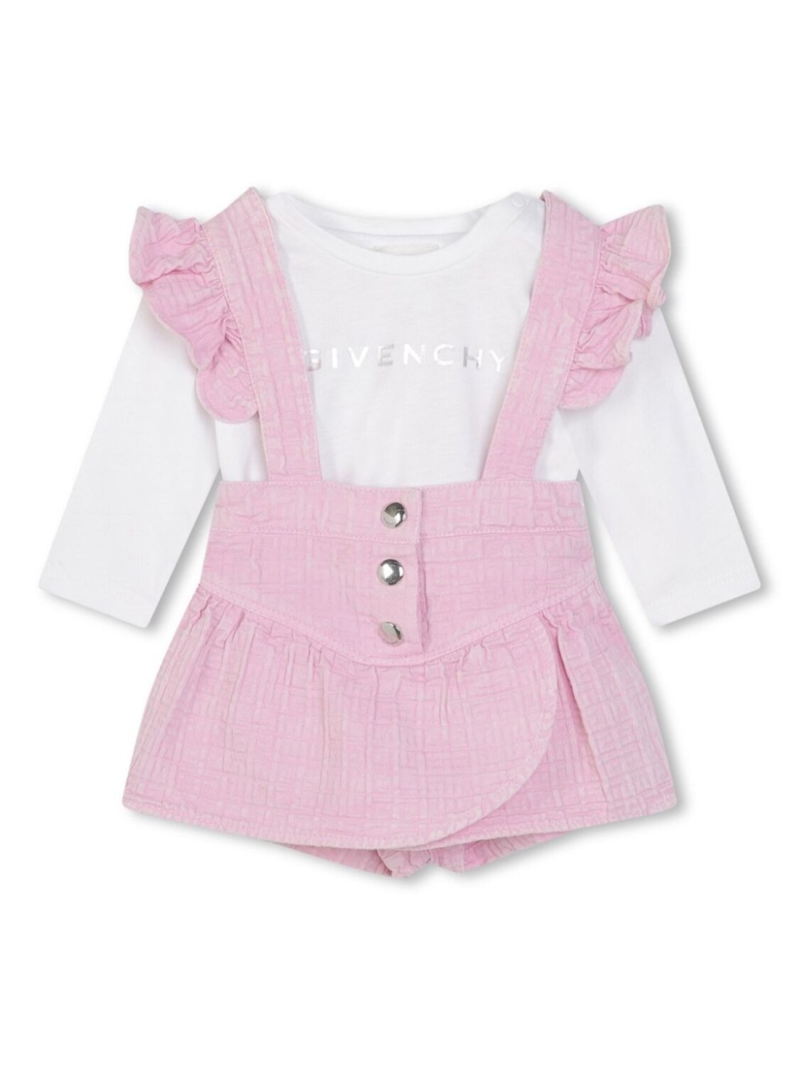 

Givenchy Kids комплект из топа и ромпера с нашивкой-логотипом, розовый