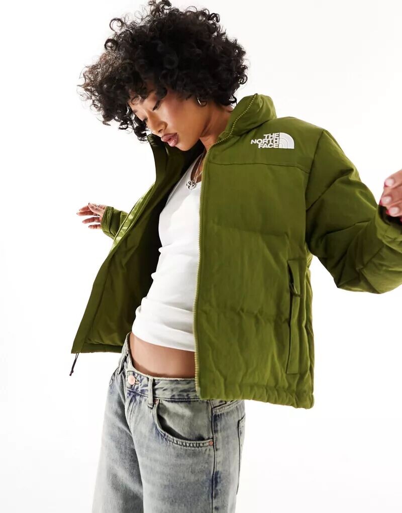 

Оливковая стеганая куртка из рипстопа The North Face 92 Nuptse