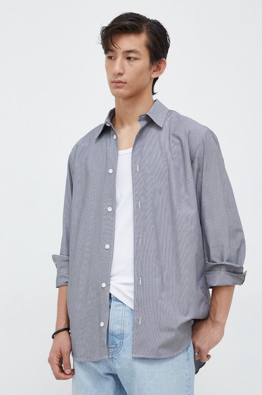 супер оверсайз рубашка из полосатой ткани asos Хлопчатобумажную рубашку Samsoe Samsoe, серый