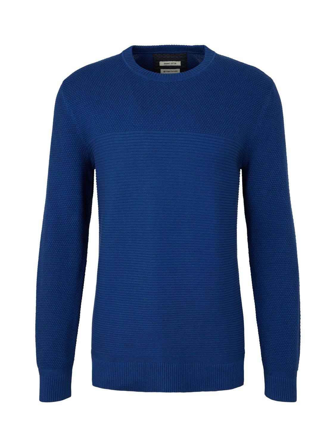 Пуловер Tom Tailor BASIC STRUCTURED, синий пуловер tom tailor denim structured doublelayer синий