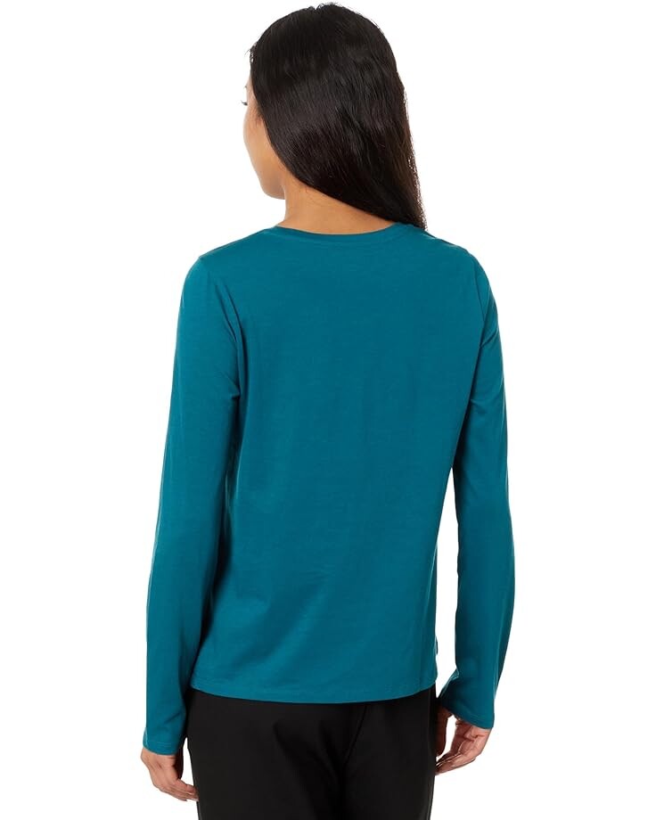 

Футболка с длинным рукавом Eileen Fisher Round Neck Long Sleeve Tee, цвет Peacock