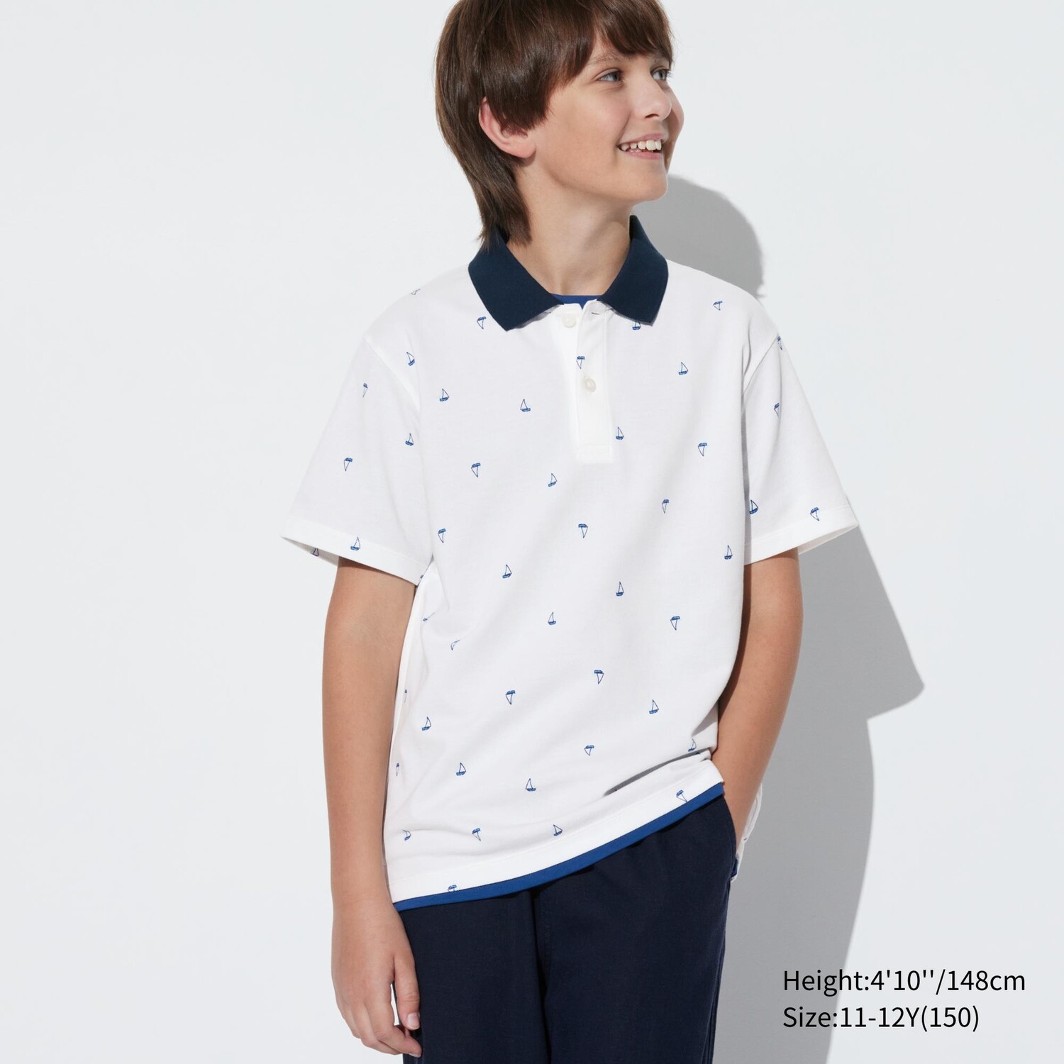 

Рубашка поло UNIQLO Dry Piqué с принтом, белый