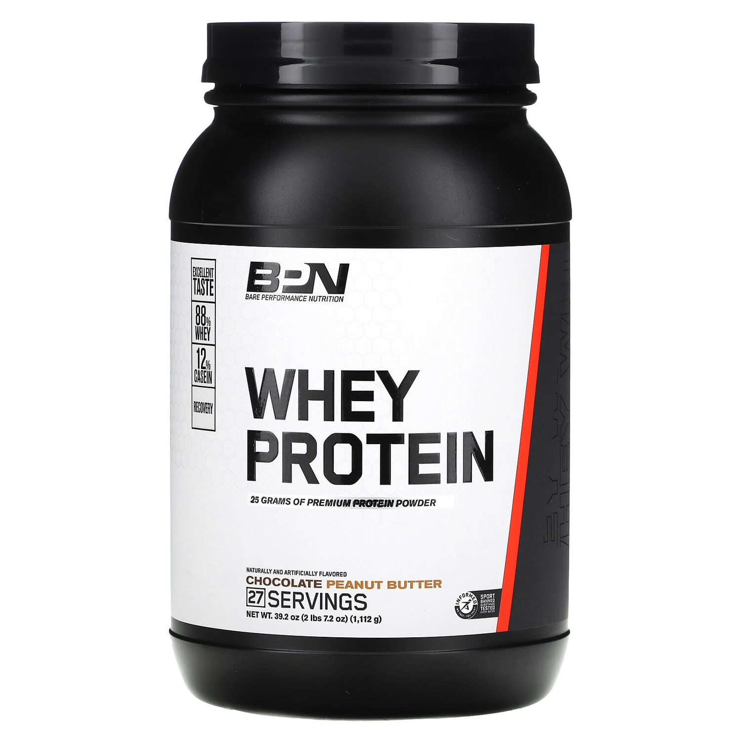 

Сывороточный протеин, шоколадно-арахисовая паста, 1112 г (2 фунта), Bare Performance Nutrition