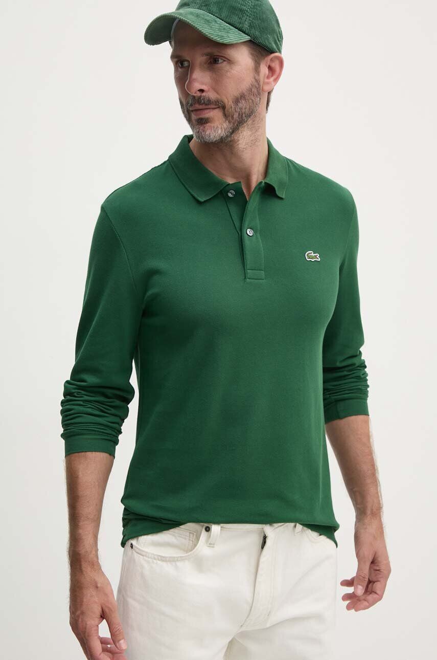 

Хлопковый топ Lacoste с длинными рукавами, зеленый