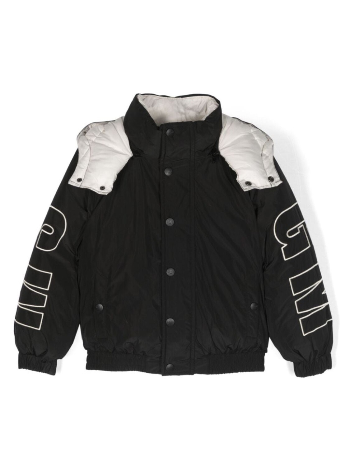 

MSGM Kids пуховик с вышитым логотипом, черный