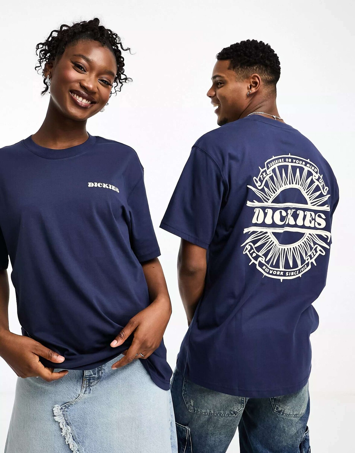 

Темно-синяя футболка с принтом на спине Dickies lovettsville, Синий