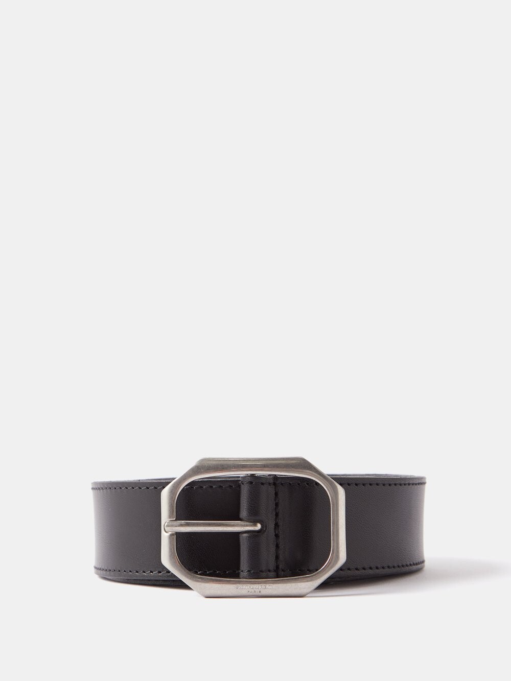 

Кожаный ремень с пряжкой Saint Laurent, черный