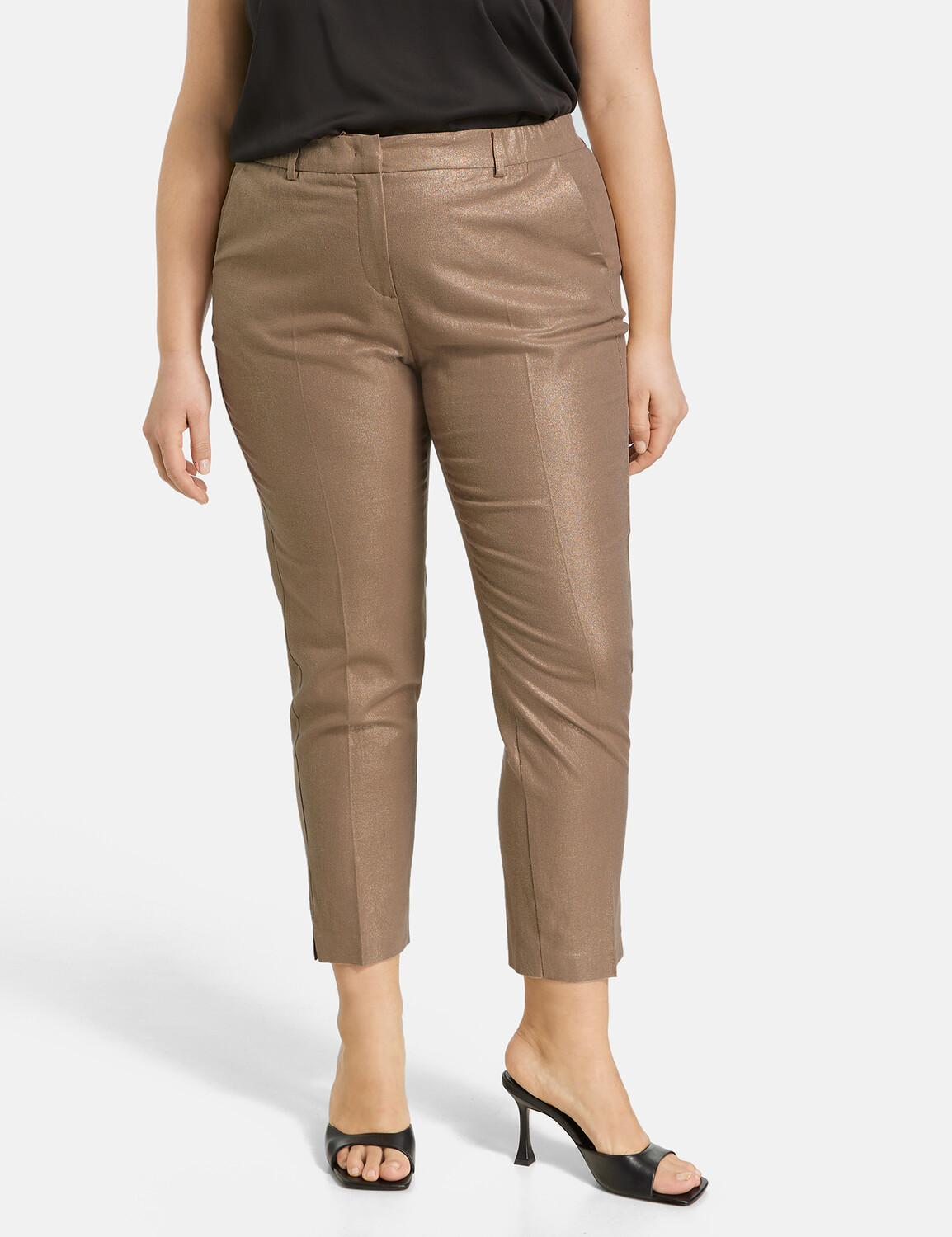 

Брюки SAMOON Hose Tuch/Kombi verkürzt, цвет Shiny Gold