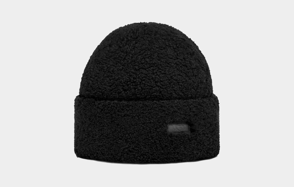 

Шапка Curly Sheepskin Cuff Hat UGG, черный