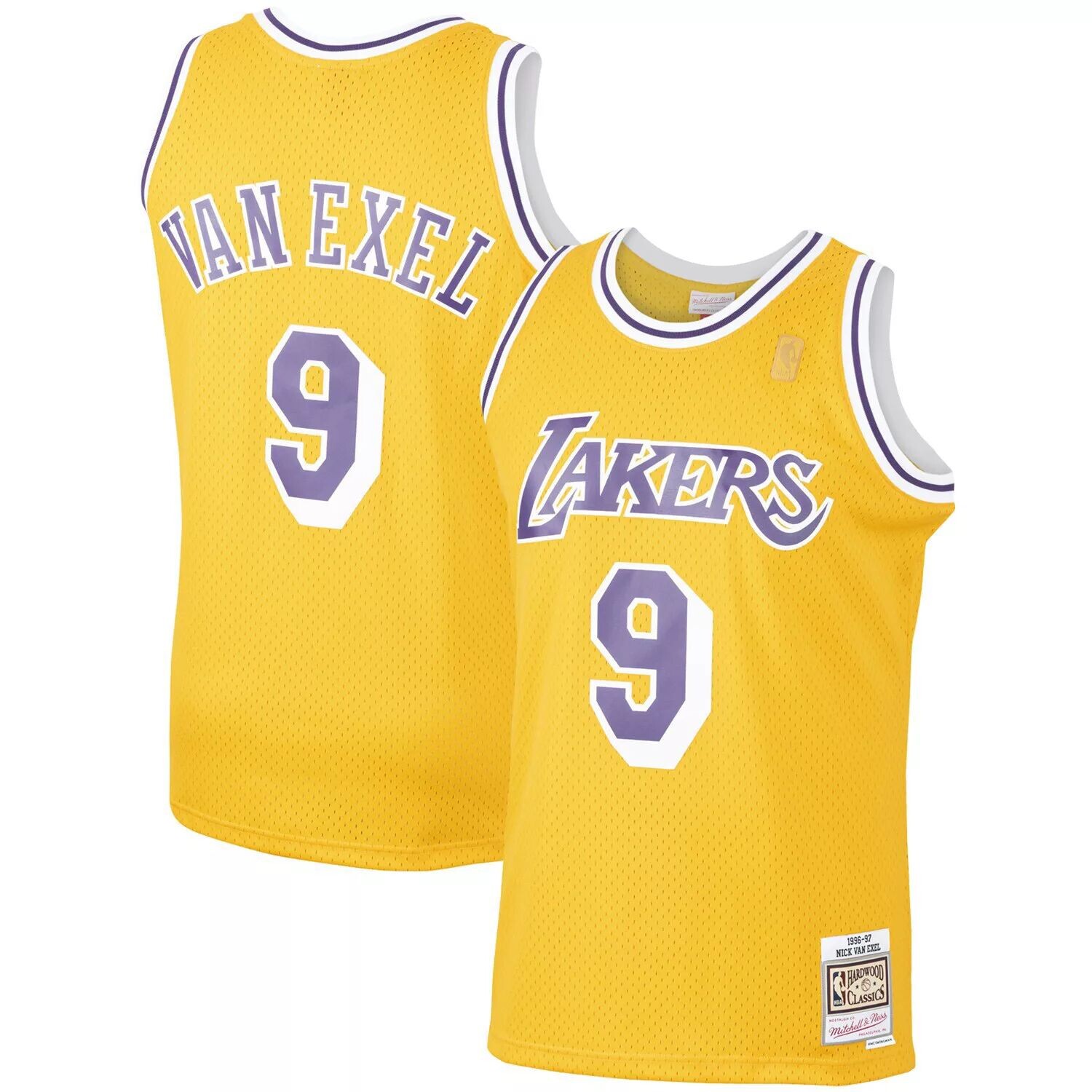 

Мужская майка Mitchell & Ness Nick Van Exel Gold Los Angeles Lakers 1996-97 Hardwood Classics Swingman Player