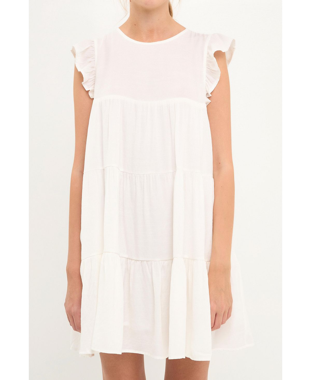 цена Женское многоуровневое платье с рюшами English Factory, белый