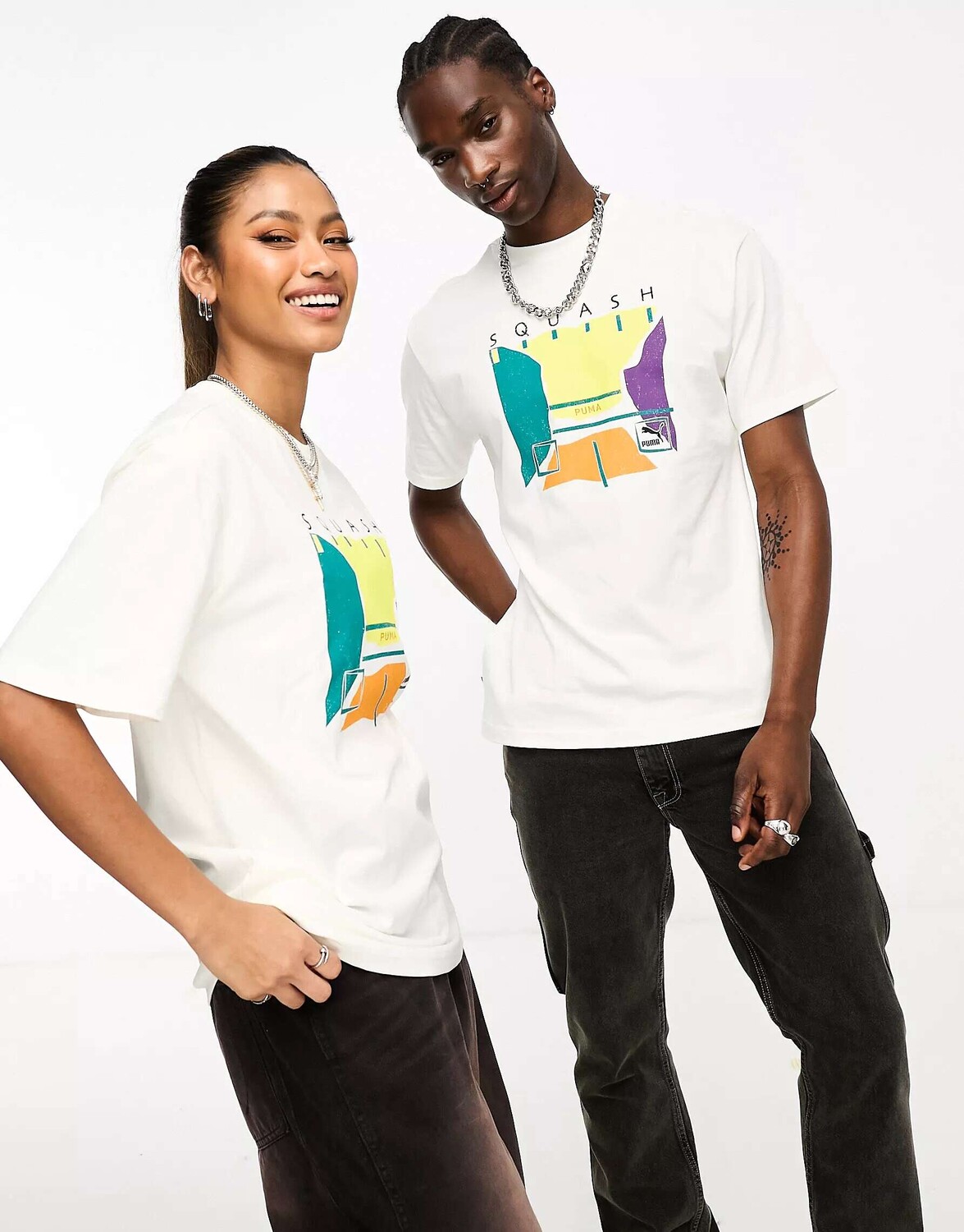 

Белая футболка с рисунком Puma Squad archive, Белый