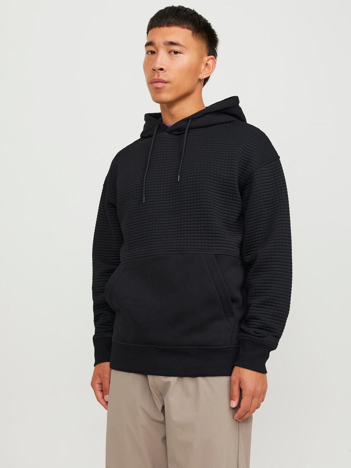 

Толстовка Jack & Jones Struktur Hoodie Kapuzen Pullover JCOBLACK, черный
