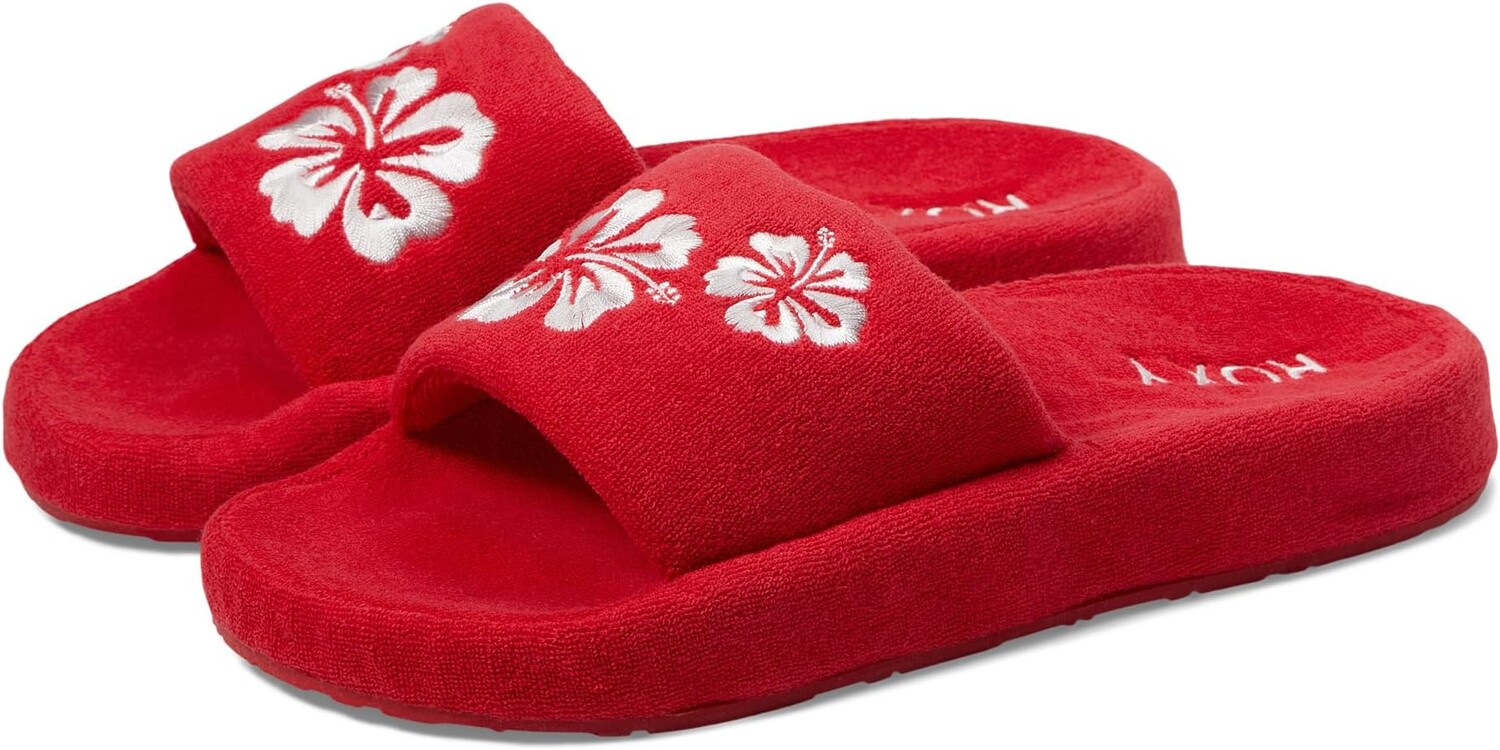 

Сандалии на плоской подошве Slippy Terry Cloth Sandals Roxy, красный