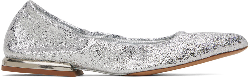 

Серебряные балетки с блестками Dries Van Noten