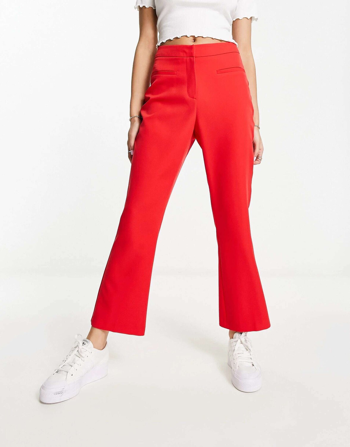 

Красные укороченные расклешенные брюки Miss Selfridge, Красный