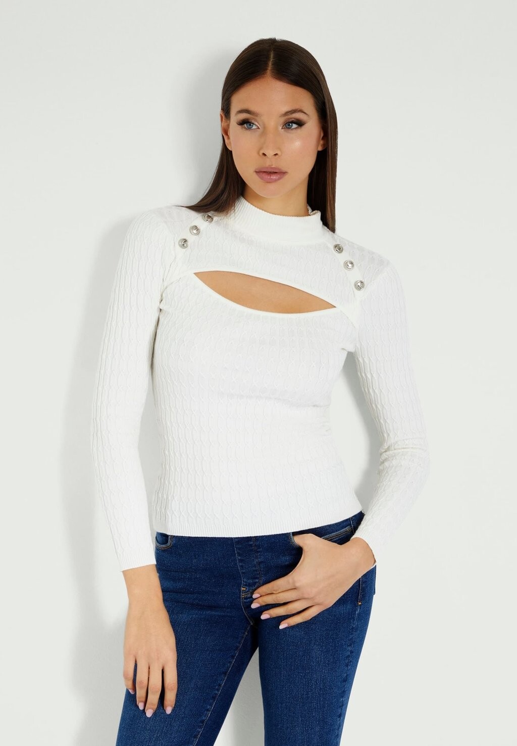 

Джемпер ZOPF-MIT CUT-OUT Guess, белый