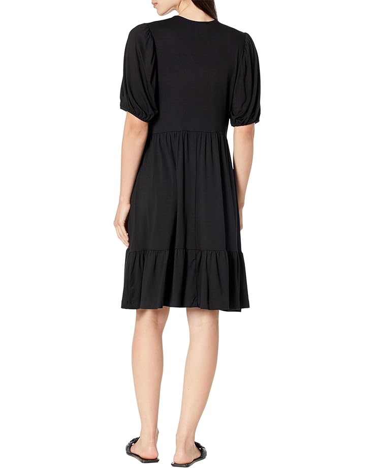 Платье Karen Kane Puff Sleeve Tiered Dress, черный платье karen kane tiered short dress цвет daisy