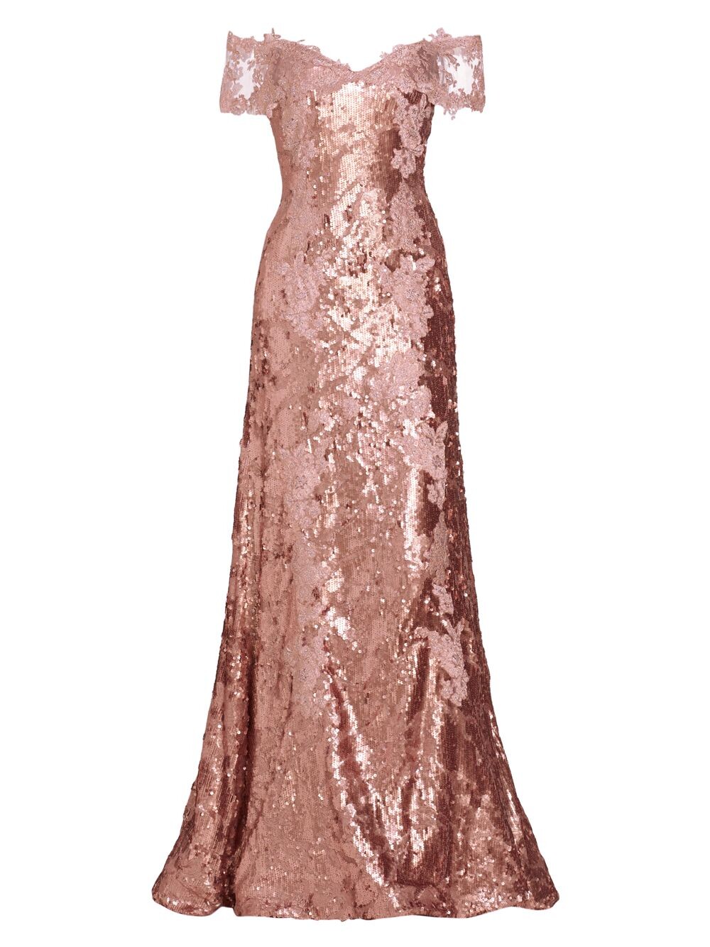 

Расшитое блестками платье с открытыми плечами Rene Ruiz Collection