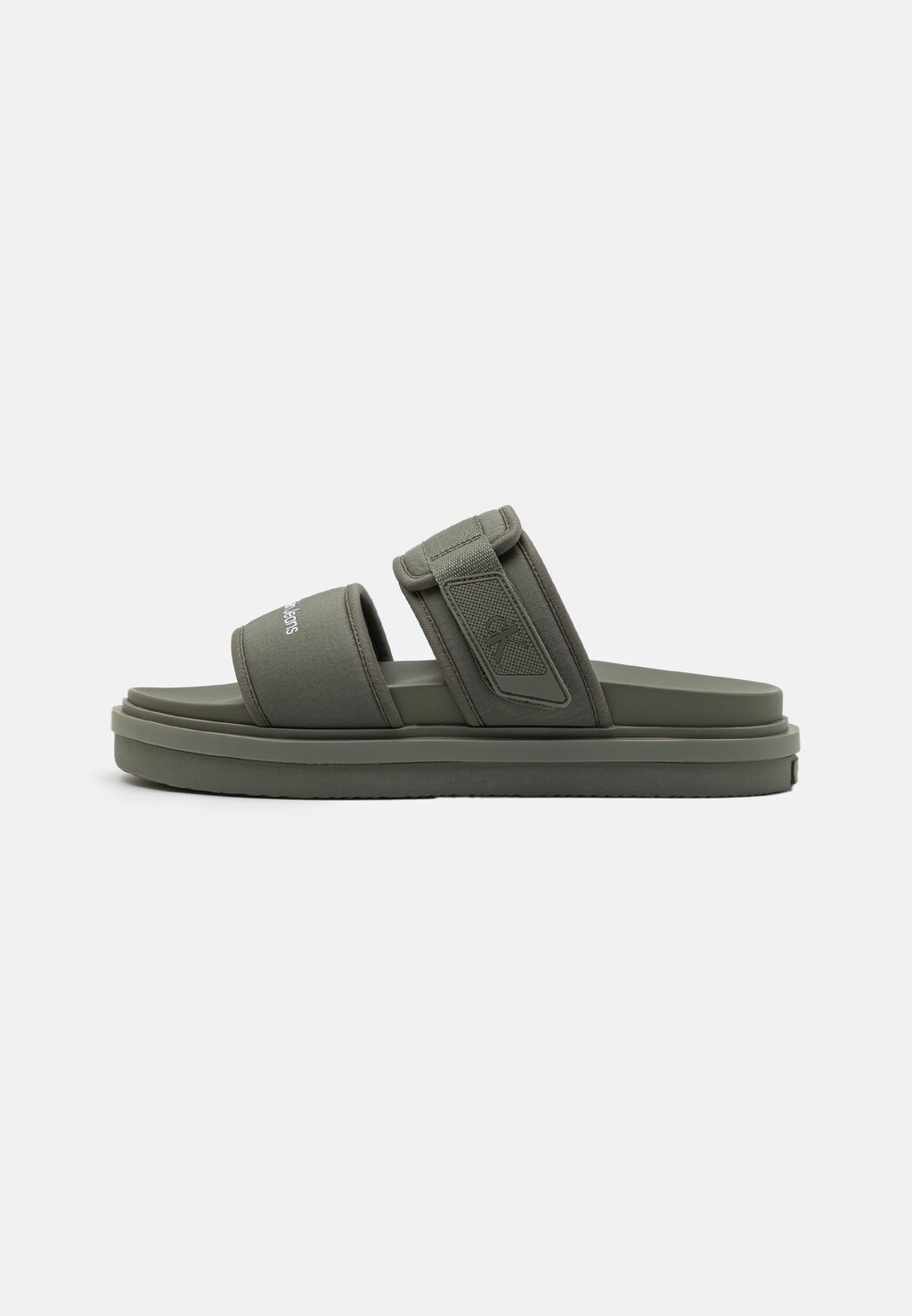 

Туфли-мюли на плоской подошве DOUBLE BAR Calvin Klein Jeans, цвет dusty olive/classic green