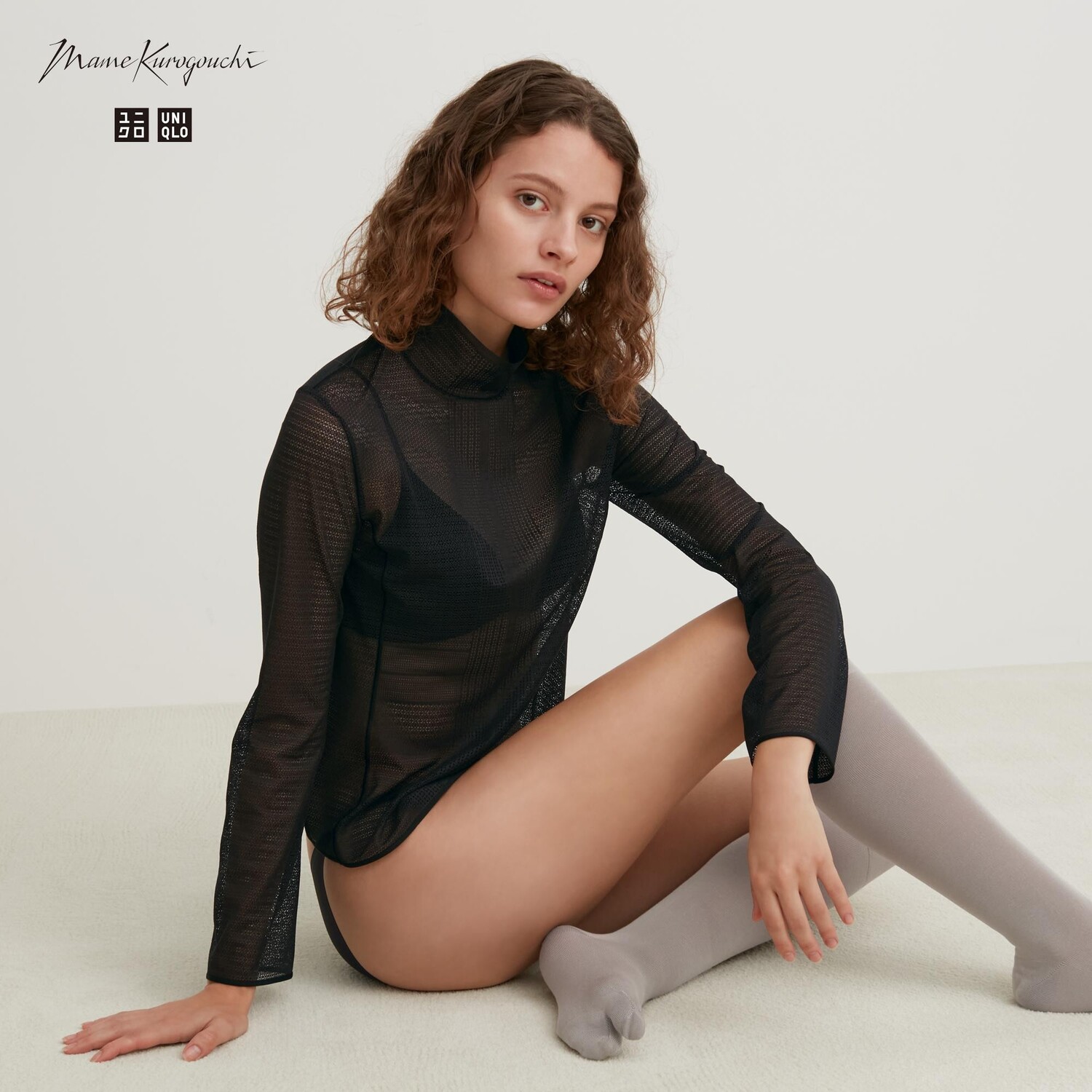 

Водолазка из сетки Uniqlo, черный