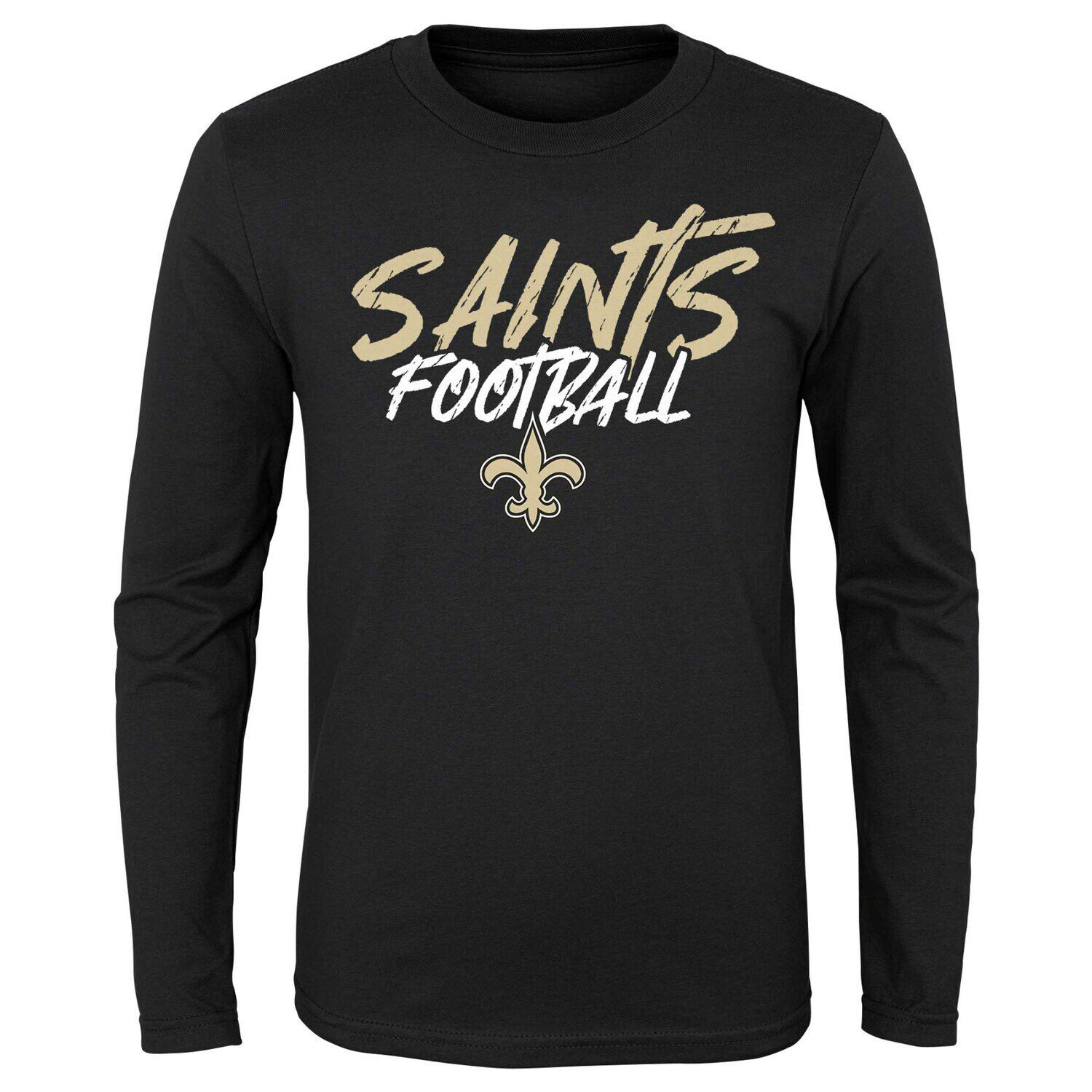 

Молодежная черная футболка с длинными рукавами New Orleans Saints Wildcat Outerstuff