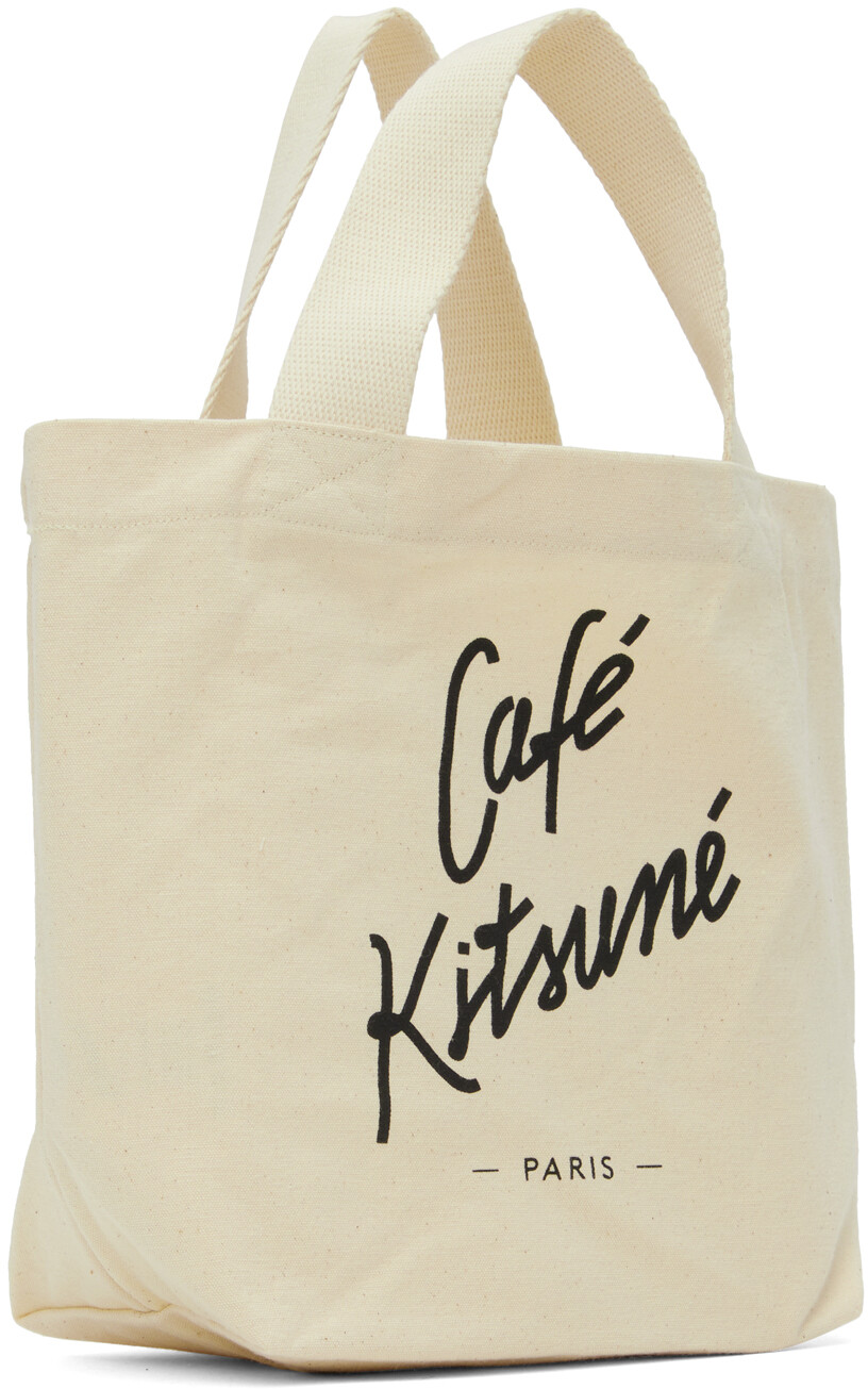 

Beige Mini Cafe Kitsune Tote Maison Kitsune