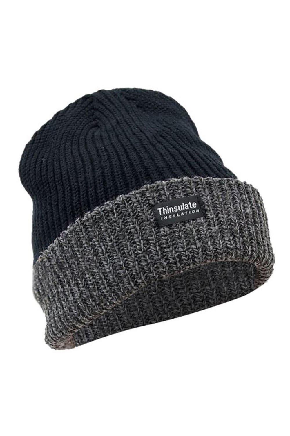 Зимняя/лыжная термошапка Thinsulate Heavy Knit (3M, 40 г) Floso, черный зимние женские облегающие шапки наборы снудов вязаная шапка с градиентом теплая модная уличная ветрозащитная утепленная шапка шарф с зав