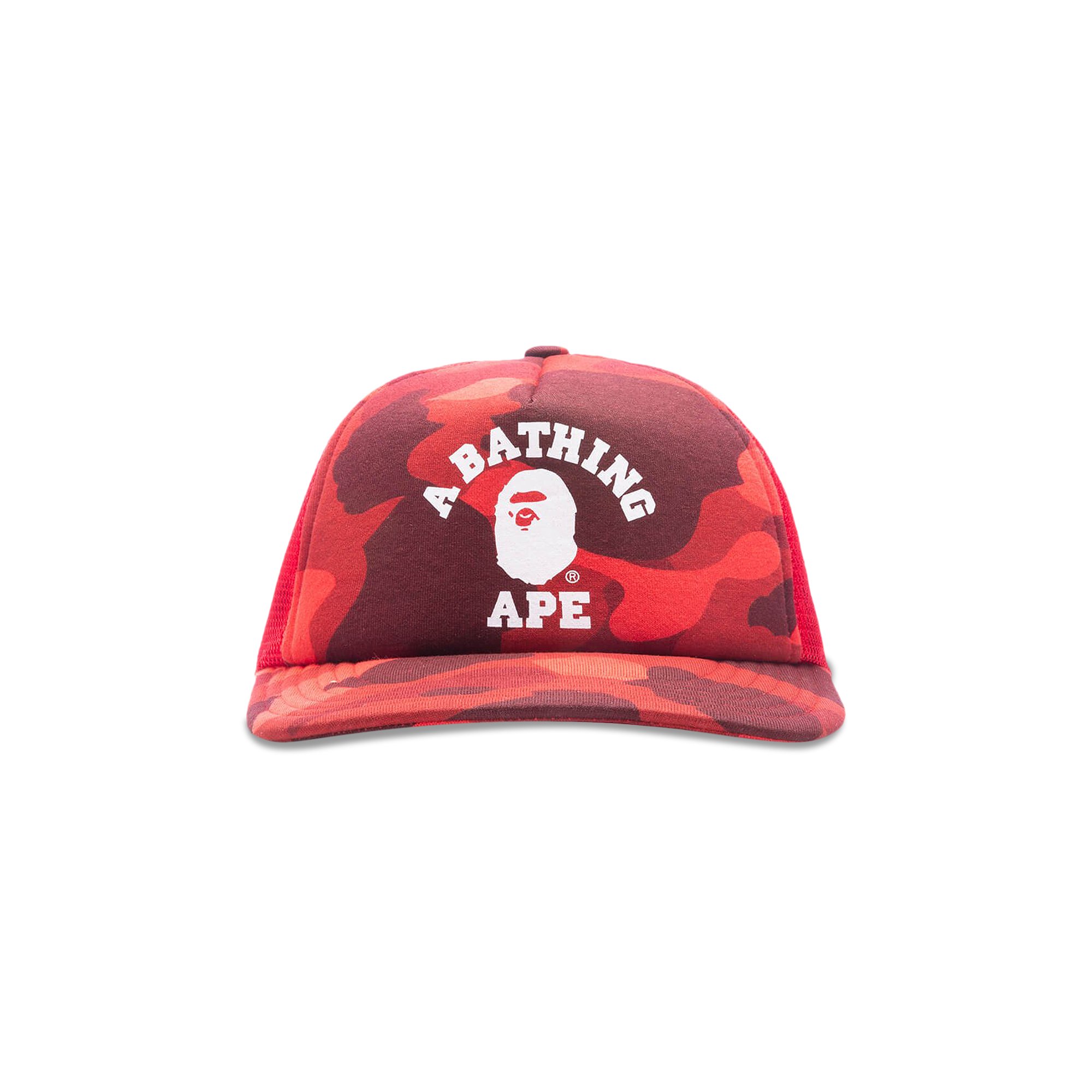 Сетчатая кепка колледжа BAPE Color Camo, красная кепка колледжа bape красная