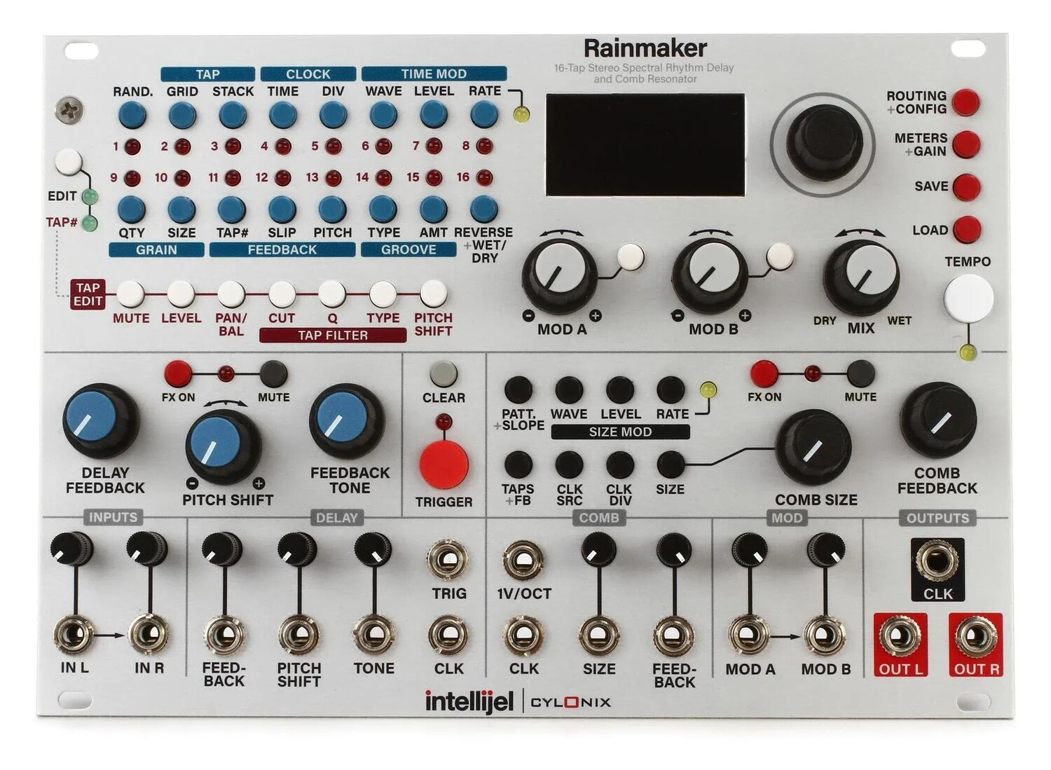 

Intellijel Cylonix Rainmaker Eurorack Стерео-ритмическая задержка и модуль гребенчатого резонатора