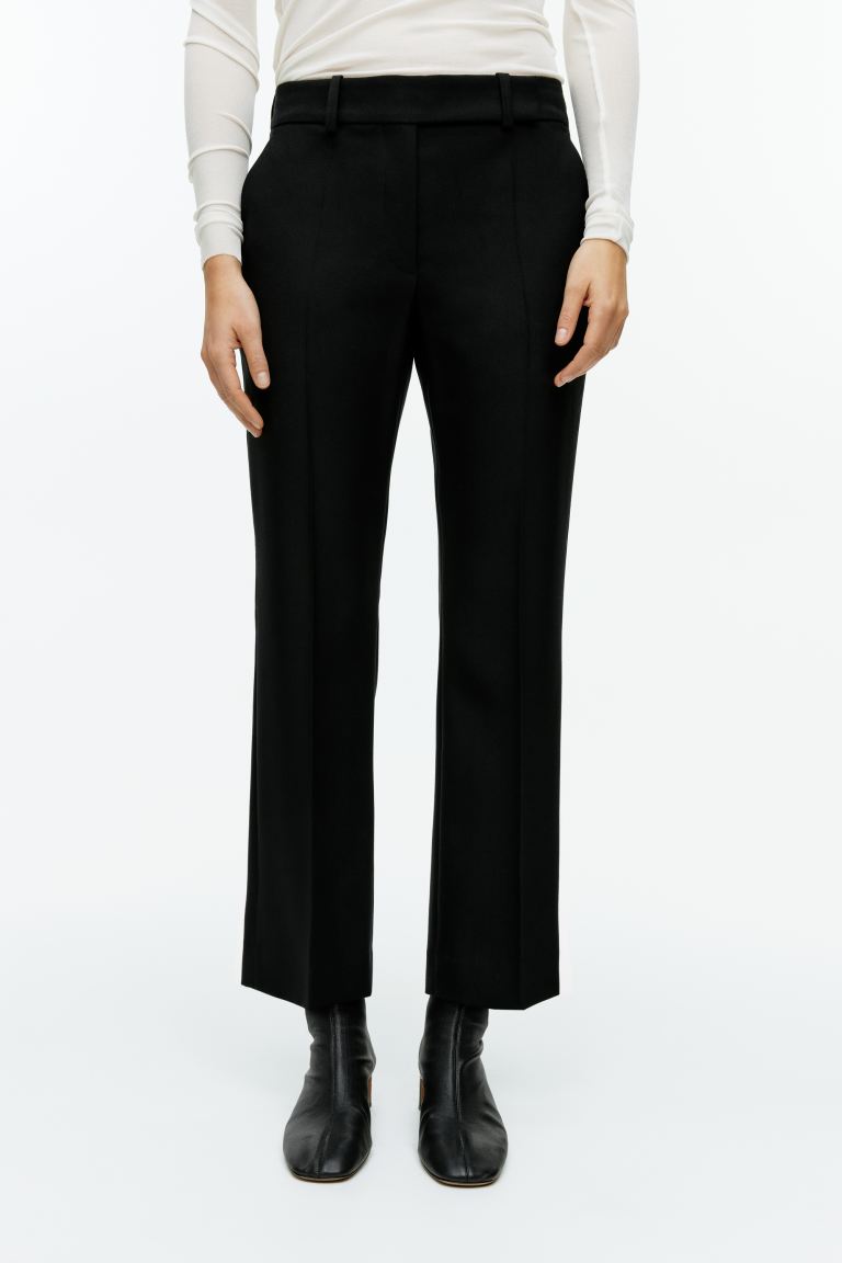 Укороченные шерстяные брюки H&M, черный шерстяные укороченные повседневные брюки marni цвет синий
