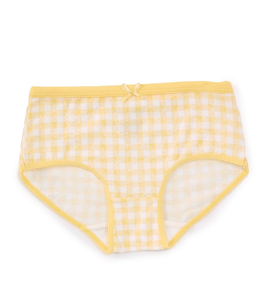 Одежда для приключений 360 Little Girls 2T-5 Хлопковые трусики с принтом в мелкую клетку Adventurewear 360, желтый