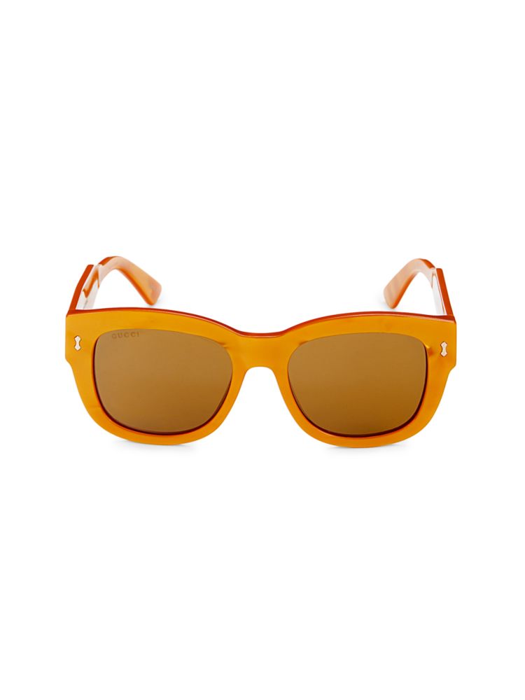 Прямоугольные солнцезащитные очки 53MM Gucci, желтый