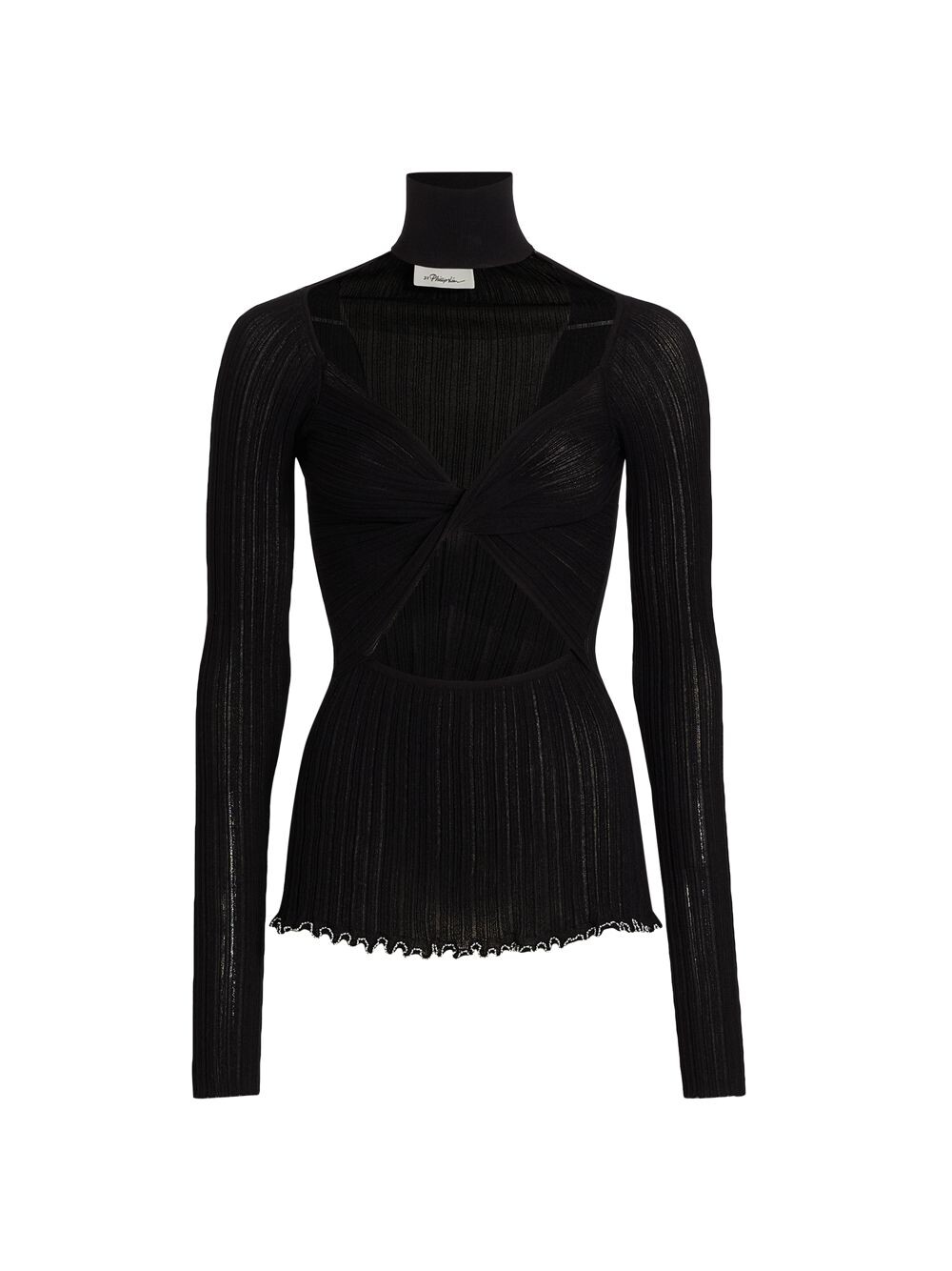 

Водолазка с вырезом Twist из смесового хлопка 3.1 Phillip Lim, черный