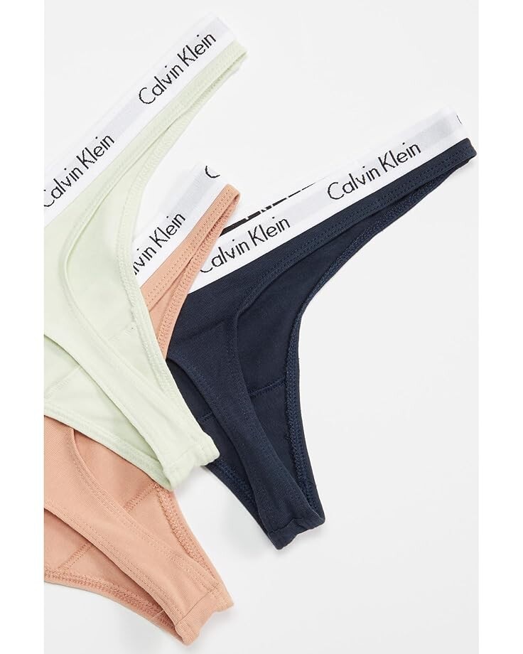 

Стринги Calvin Klein Carousel 3-Pack Thong, цвет Canary Green/Stone Grey/Blueberry