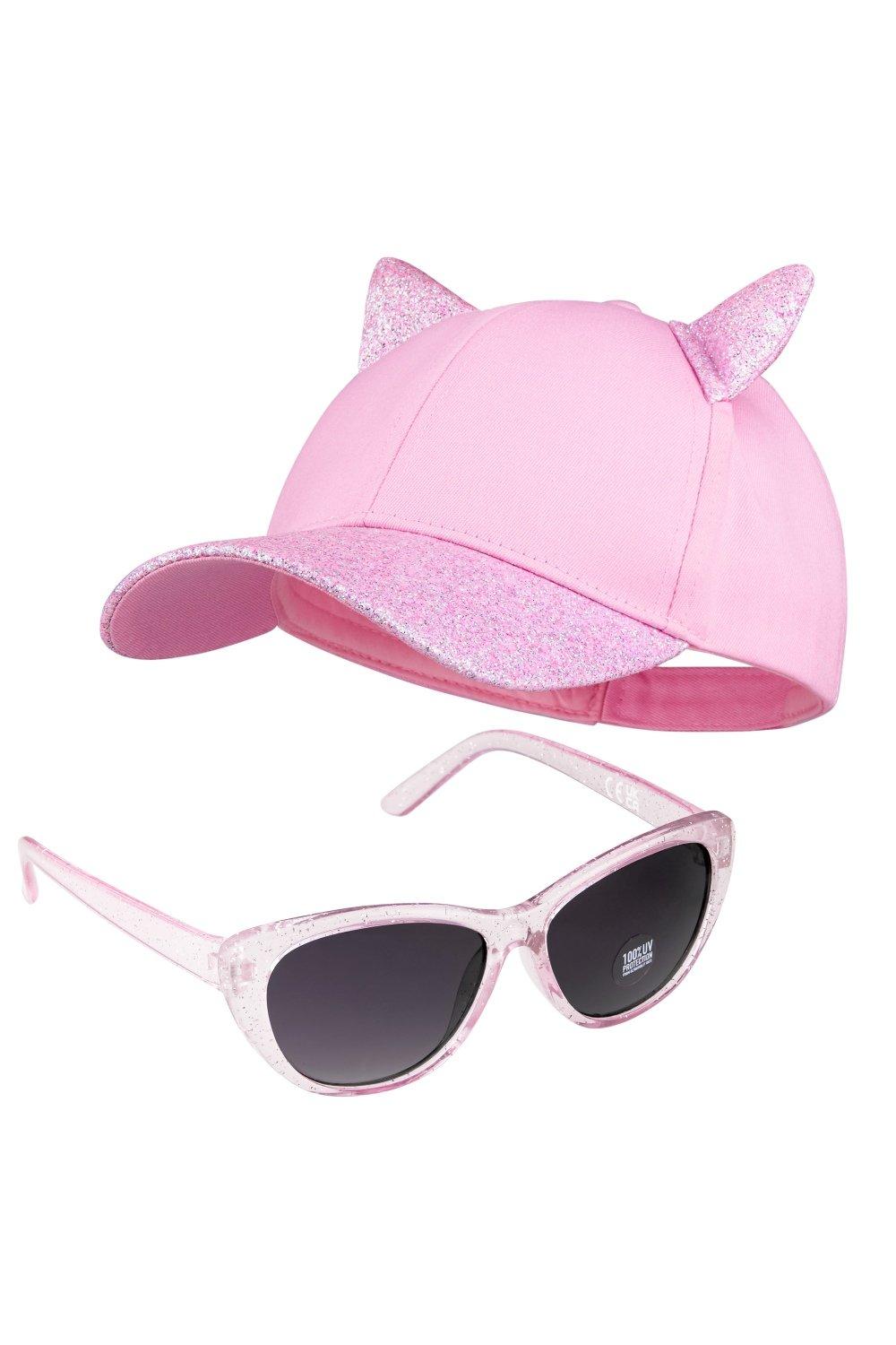 Набор из блестящей кепки и солнцезащитных очков CityComfort, розовый хит женская хлопковая шляпа с кошачьими ушками асука langley soryu косплей для взрослых и детей значок для вечевечерние