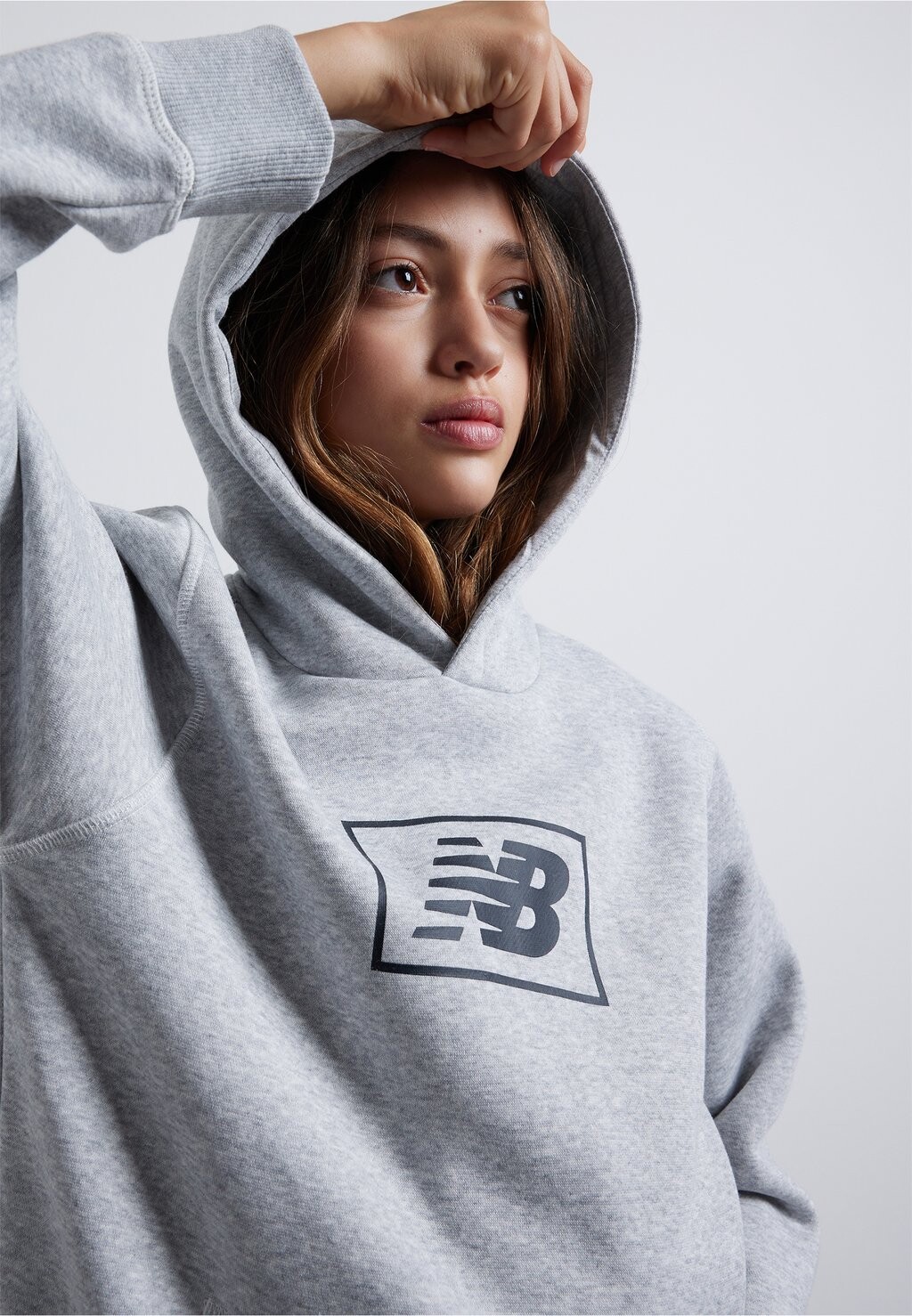 

Толстовка Essentials Brushed Back Hoodie Unisex New Balance, цвет athletic grey