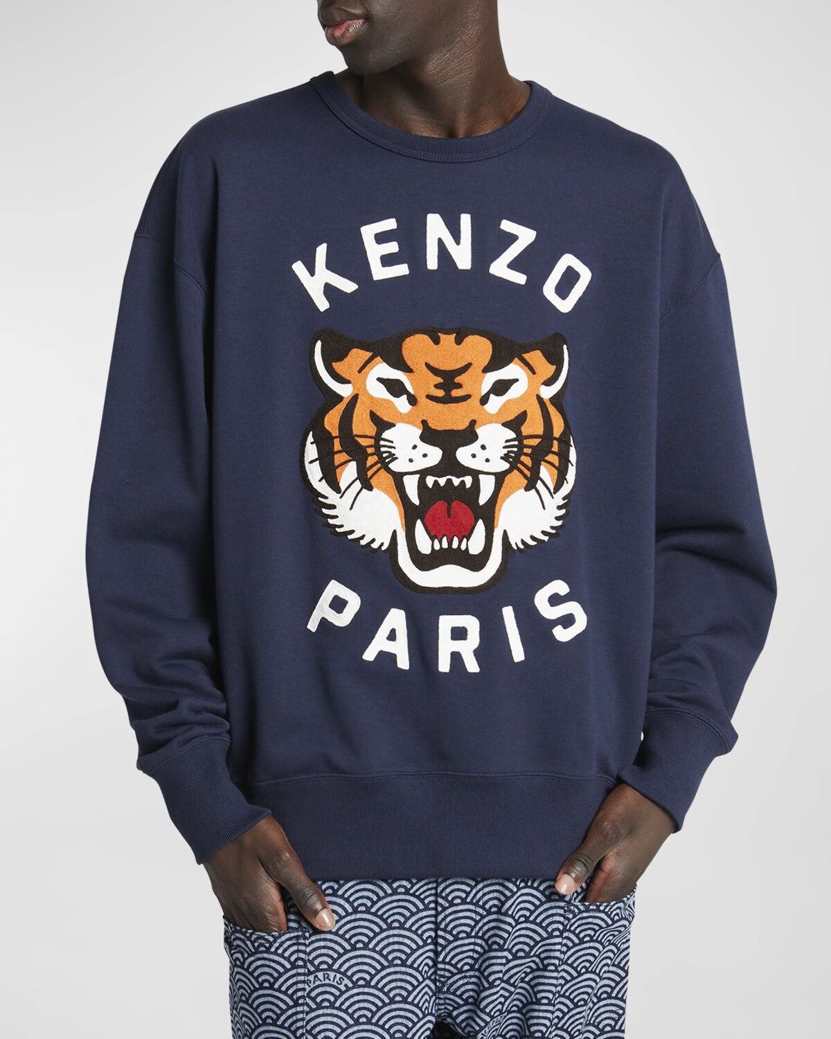 

Мужской свитшот оверсайз Lucky Tiger Kenzo, цвет Midnight Blue