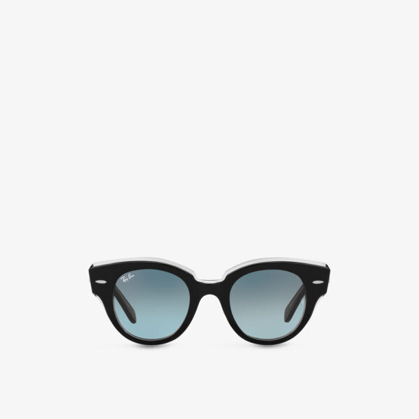 

Rb2192 47 солнцезащитные очки roundabout в круглой оправе из ацетата ацетата Ray-Ban, черный