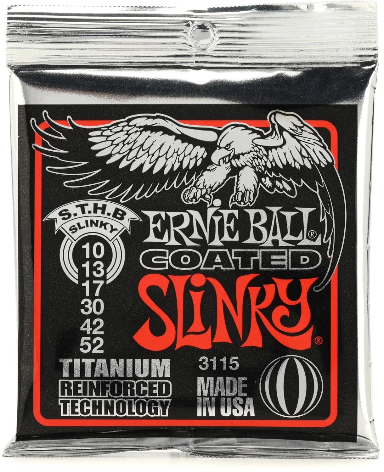 

Струны для электрогитары Ernie Ball 3115 Skinny Top Heavy Bottom Slinky с титановым покрытием RPS — .010-.052