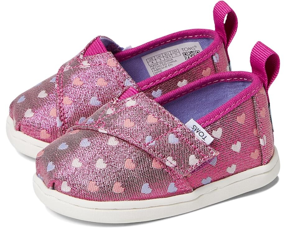 

Лоферы Toms Tiny Glimmer Hearts Alpargata, цвет Dark Fuchsia
