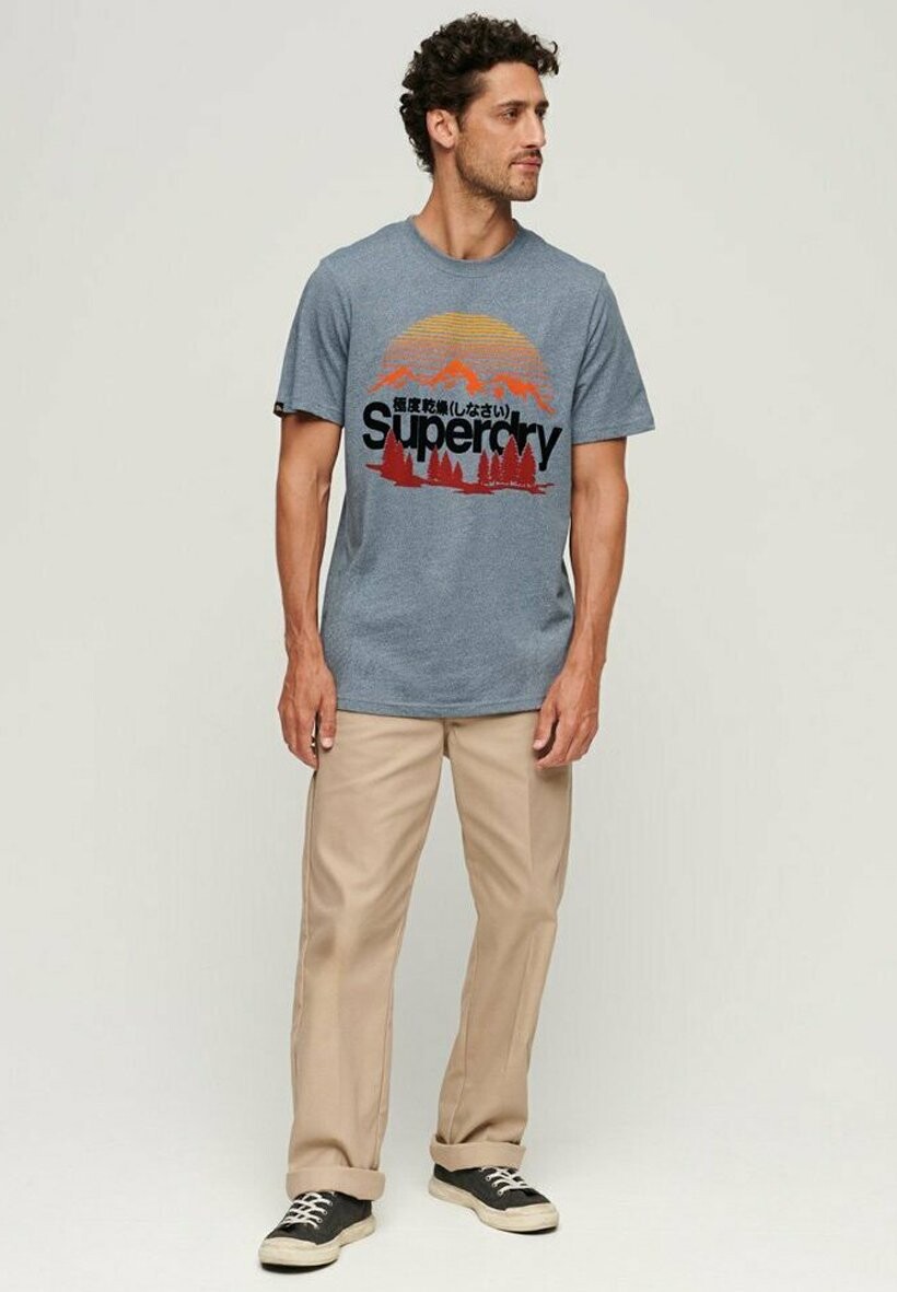 

Футболка с принтом CORE LOGO GREAT Superdry, цвет creek blue grit grindle