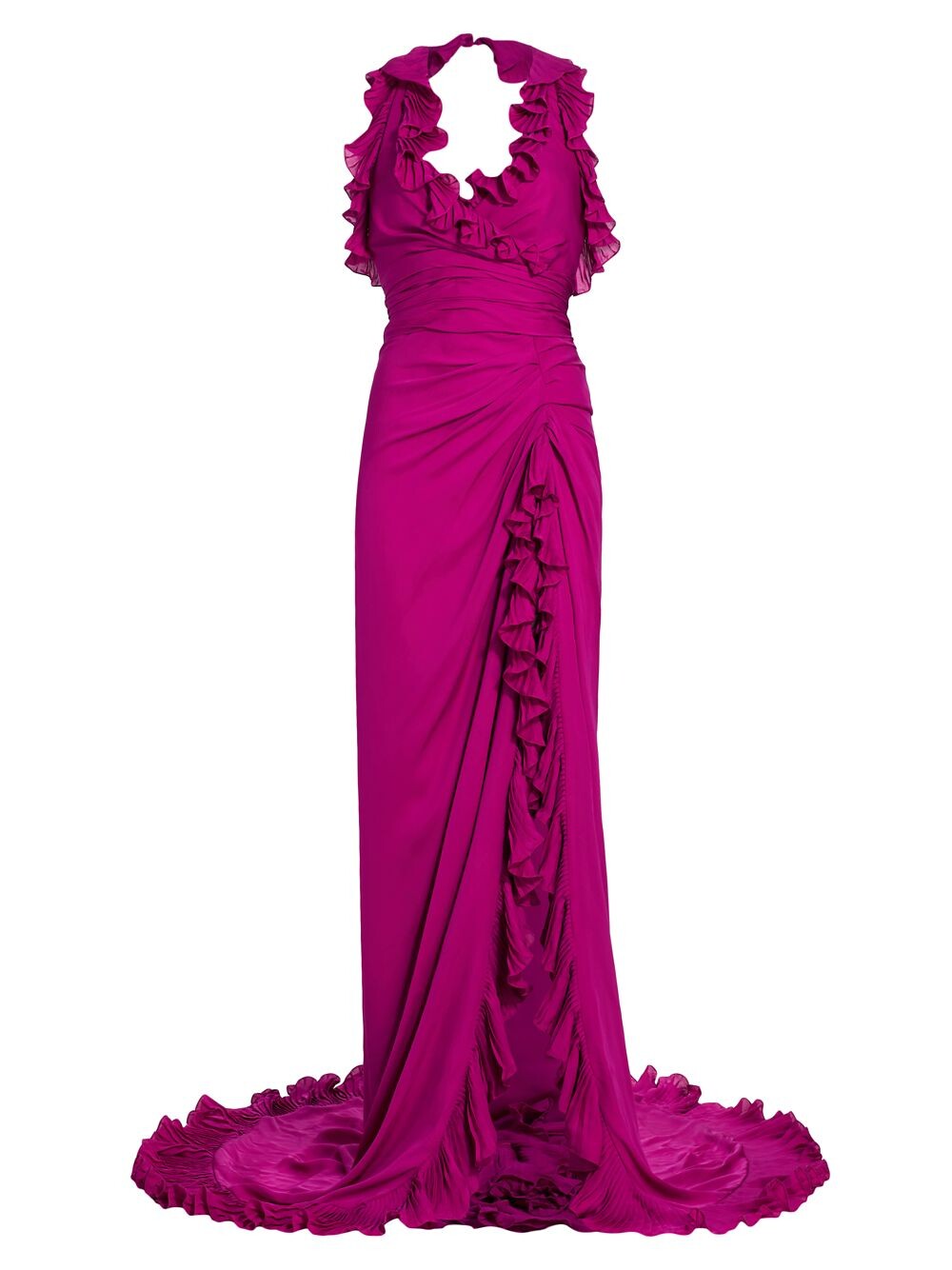 

Платье из жоржета с оборками Oscar de la Renta