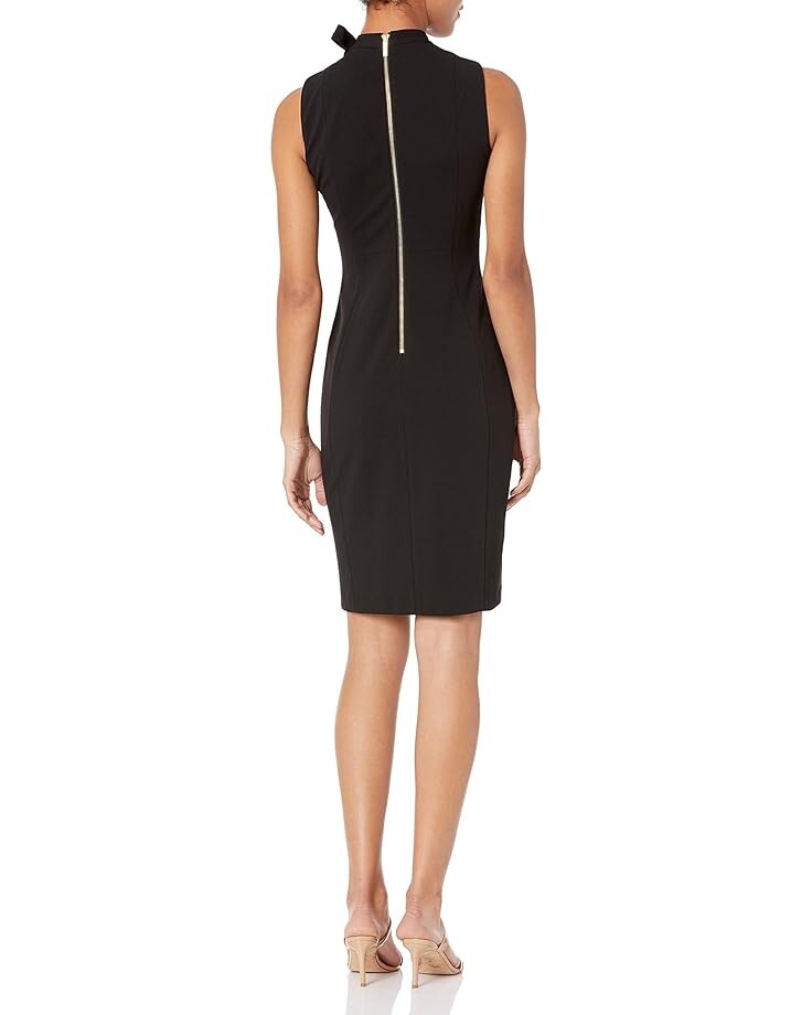 цена Платье Calvin Klein Sheath Dress with Tie Neck, черный