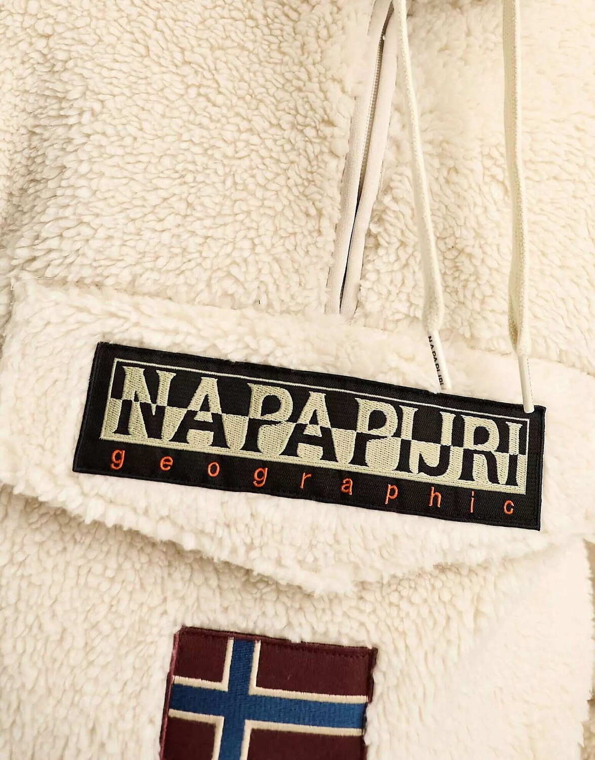 

Napapijri Burgee из шерпы с капюшоном на молнии 1/4, темно-белый цвет